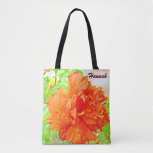 Aquarelle Orange Chaussure fleur Sac fourre-tout d