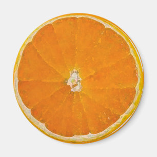 Aquarelle orange de tranche - aimant