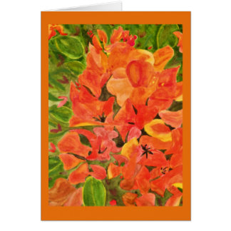 Aquarelle orange et jaune de bouganvillée