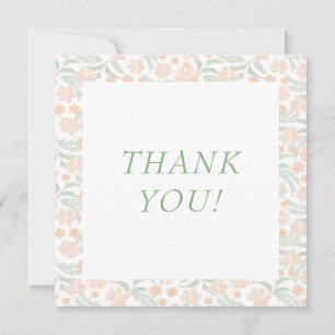 Aquarelle Orange Floral Mariage Carte de remerciem