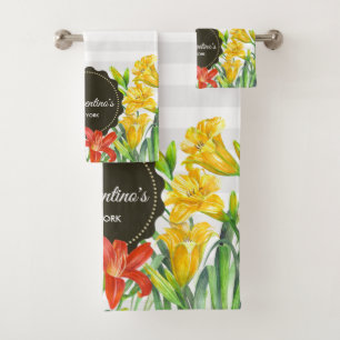 Aquarelle Orange Jaune Fleurs de printemps