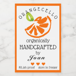 Aquarelle Orangecello Pour Un Petit Étiquette De B