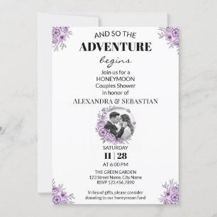 Aquarelle Orchidée Lune de miel Invitation