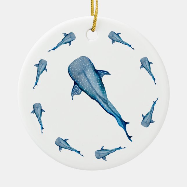 Aquarelle ornement de requin-baleine (Devant)