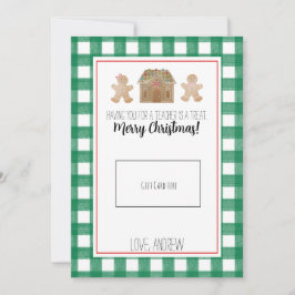 Aquarelle pain d'épices enseignant carte cadeau de
