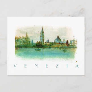 Aquarelle Painted Sketch Carte postale de Venise I
