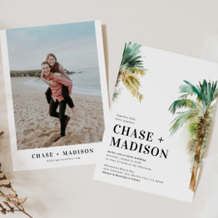 Aquarelle Palm Tree Mariage Invitations