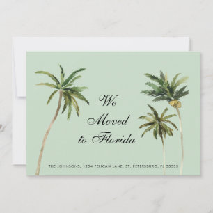 Aquarelle Palm Trees Changement d'adresse Carte