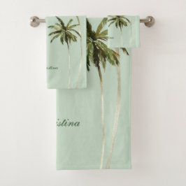 Aquarelle Palm Trees Élégante Typographie Tropical