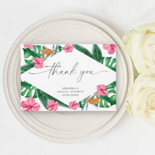 Aquarelle Palmier tropical, merci douche de mariée