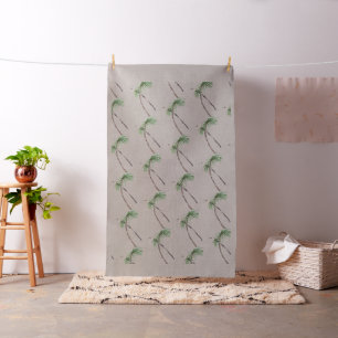 Aquarelle Palmiers sur tissu de lin naturel