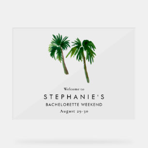Aquarelle Palmiers tropicaux Bachelorette