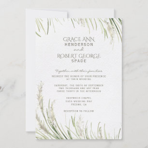 Aquarelle Pampas Faire-part de mariage de graisse