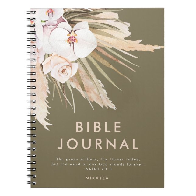 Aquarelle Pampas Grass Personnalisé Bible Journal (Devant)