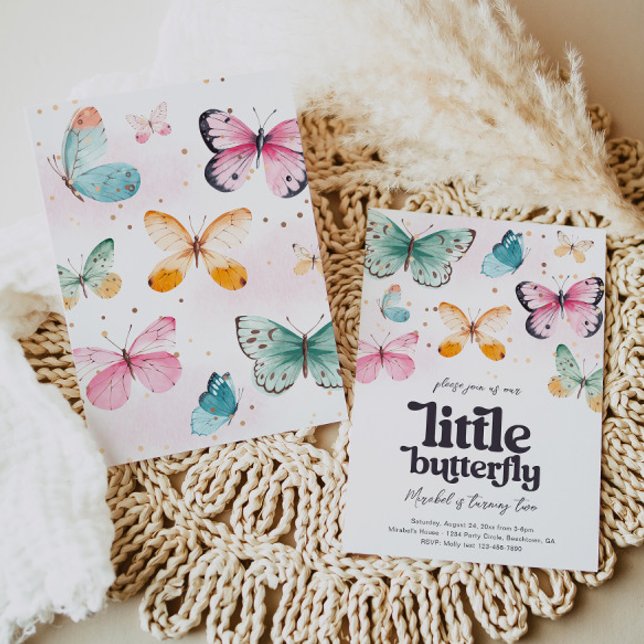 Aquarelle Papillon Invitation d'anniversaire (Créateur téléchargé)