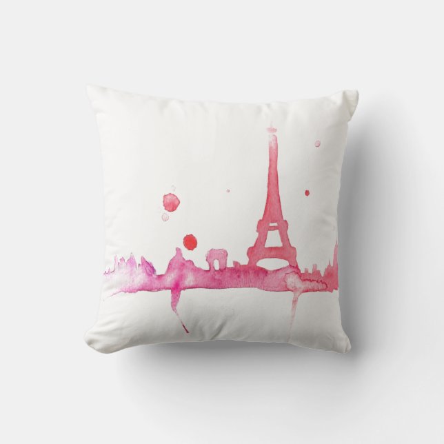 Aquarelle Paris Coussin Par Megaflora (Recto)