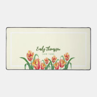 Aquarelle Parrot Jaune Tulipes Art Floral