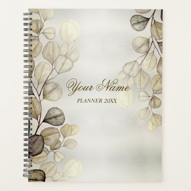 Aquarelle Party Golden Eucalyptus Foliage brillant (Devant)