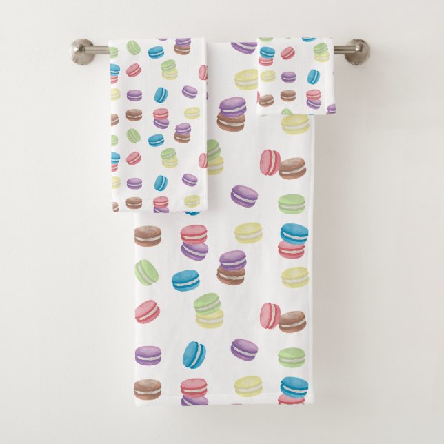 Aquarelle Pastel colorée Macarons français (En situation)