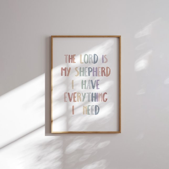 Aquarelle pastel Le seigneur est mon affiche berge (Créateur téléchargé)