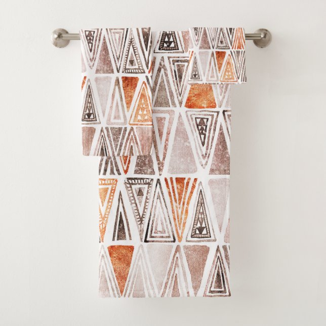 Aquarelle Pastel Terracotta Triangles Tribales (En situation)