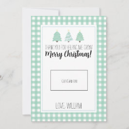 Aquarelle Pastel Tree Teacher Carte Cadeau de Noël