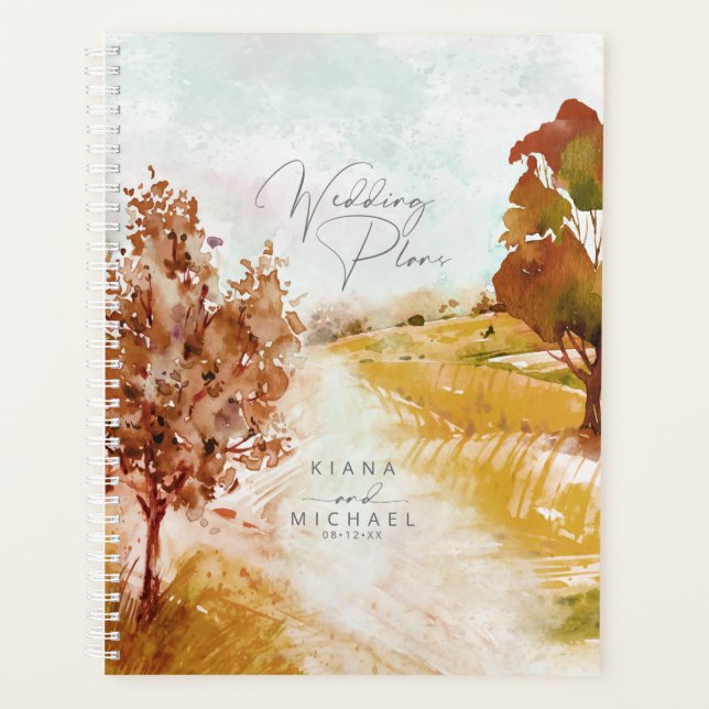 Aquarelle Paysage Mariage Automne Gold ID786 (Devant)