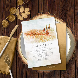 Aquarelle Paysage Menu Mariage Automne ID786