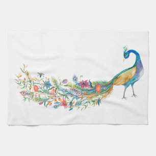 Aquarelle Peacock Serviettes de cuisine
