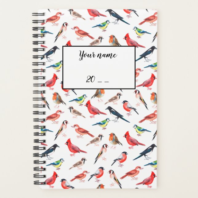 Aquarelle peinte à la main décoration d'oiseau. (Devant)