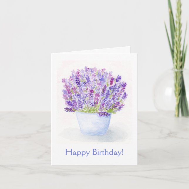 Aquarelle peinte à la main Lavande Florale ANNIVER (Devant)