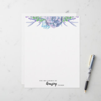 Aquarelle Peinte à la main Papier Succulent non do