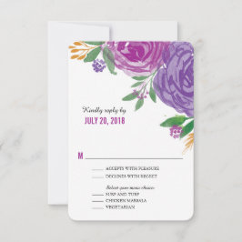 Aquarelle peinte en fleurs violettes | RSVP