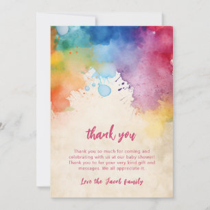 Aquarelle peinture éclaboussures baby shower merci