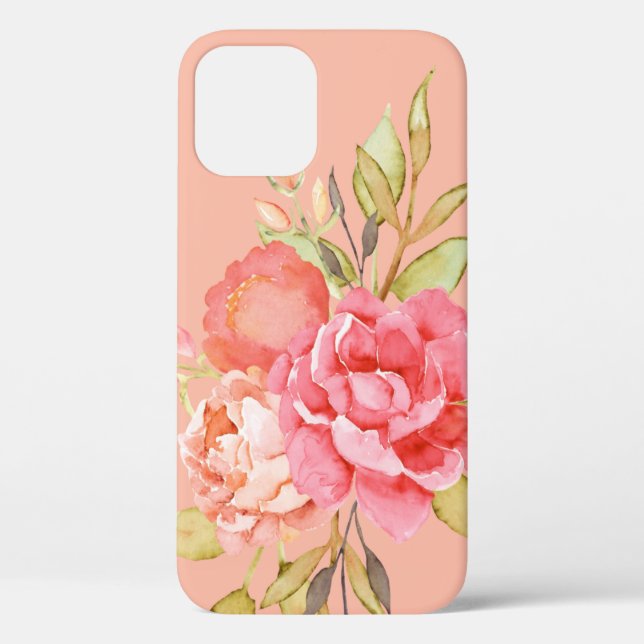 Aquarelle Peonies et Rose iPhone / coque ipad (Verso)