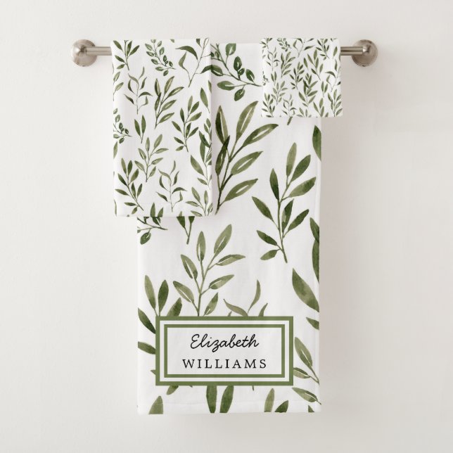 Aquarelle personnalisée Feuilles de verdure (En situation)