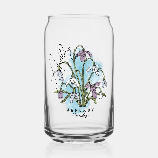 Aquarelle personnalisée Janvier Fleur de naissance (Recto)