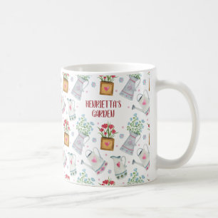 Aquarelle personnalisée Jardinage de café Mug