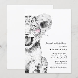 Aquarelle Petit Lion   invitation Baby shower