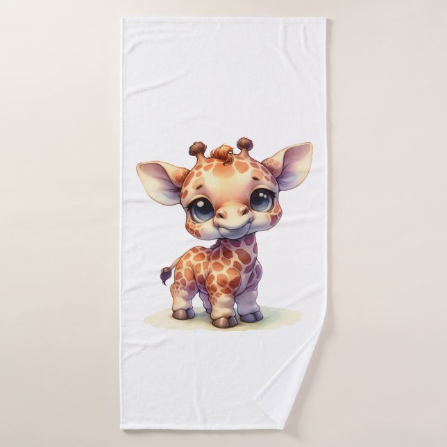 Aquarelle petite girafe (Serviette de bain)