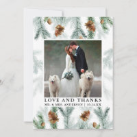 Aquarelle Pine Cônes Amour Merci Photo Mariage