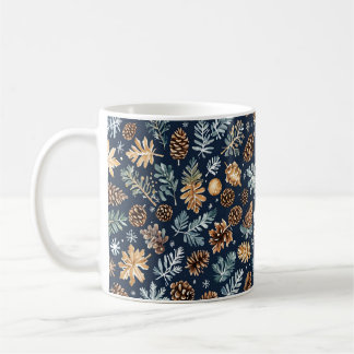 Aquarelle Pine Cônes Motif hiver Mug