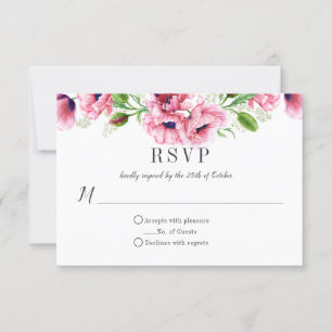 Aquarelle Pink Poppies Verdure RSVP