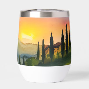 Aquarelle Pittoresque des collines toscanes
