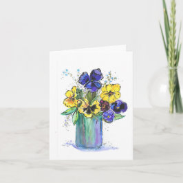 Aquarelle pliée d'origine carte pour notes des pan