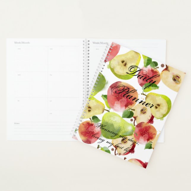 Aquarelle Pommes d'automne Planificateur quotidien (Devant avec enveloppe)