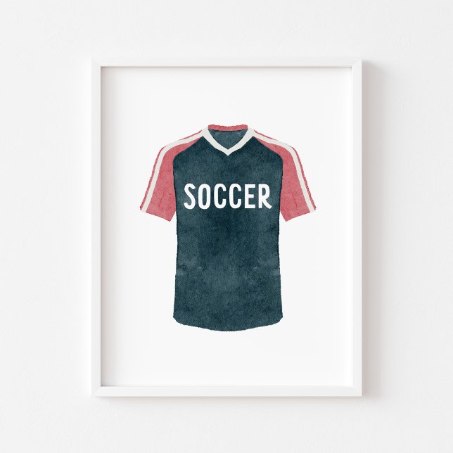 Aquarelle poster uniforme vintage soccer (Créateur téléchargé)