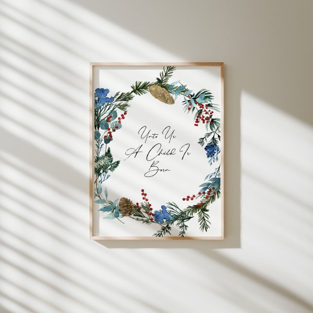 Aquarelle pour nous un enfant est né poster (Créateur téléchargé)