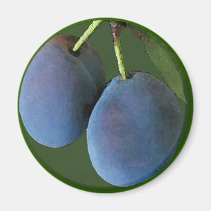 Aquarelle pourpre de prunes - aimant