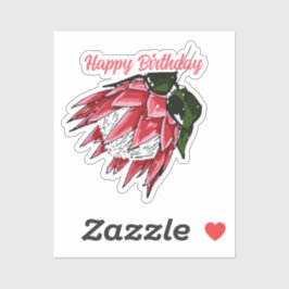 Aquarelle Protea Joyeux Anniversaire Sticker I